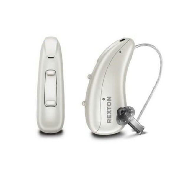 Rexton Reach R-Li receiver-in-canal hearing aid in pearl white